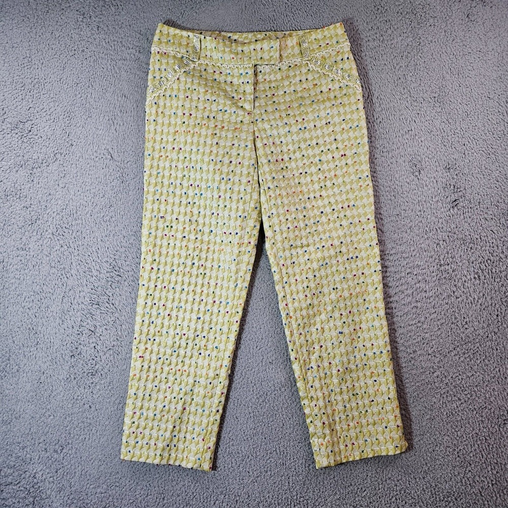Cynthia Cynthia Stefee Cropped Capri Pants Women Size 4 Multicolor Preppy USA